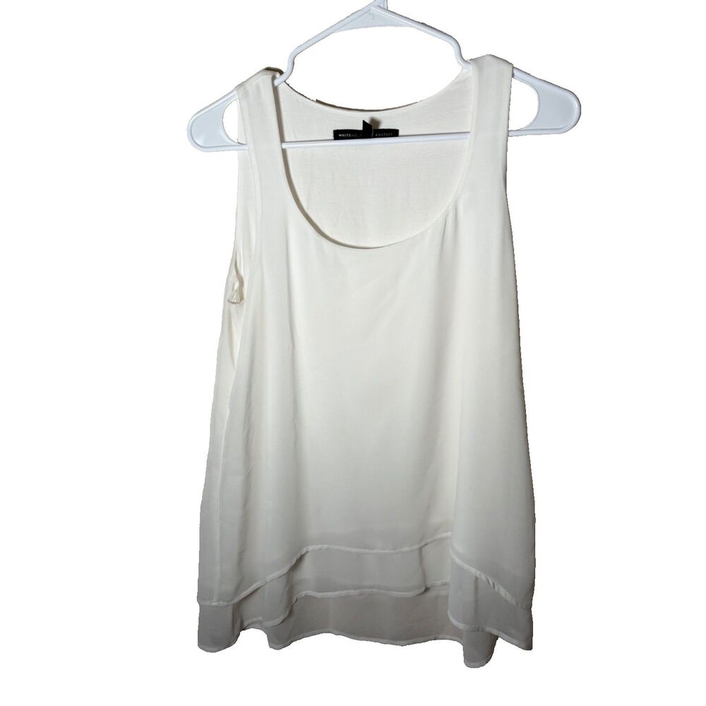 White House Black Market Blouse Women's XS White Sleeveless Layered Tank Top